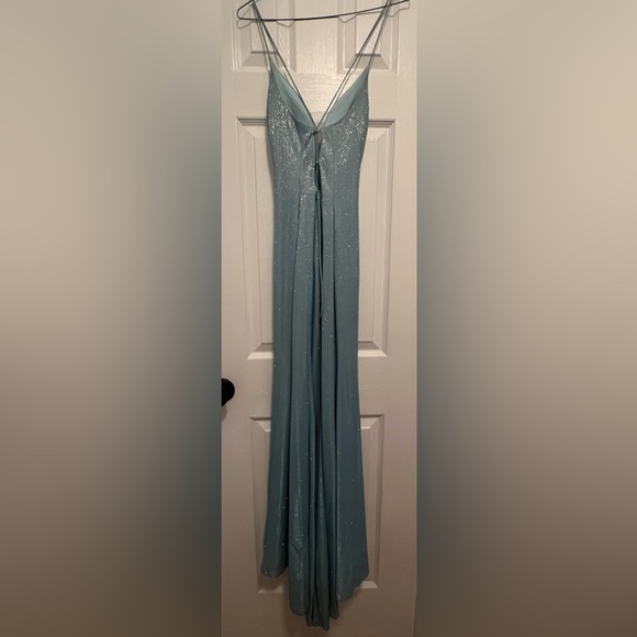 Prom Dress - Seafoam blue Shimmer Mermaid Prom Dress – Fits Size 00 - Picture 5 of 7